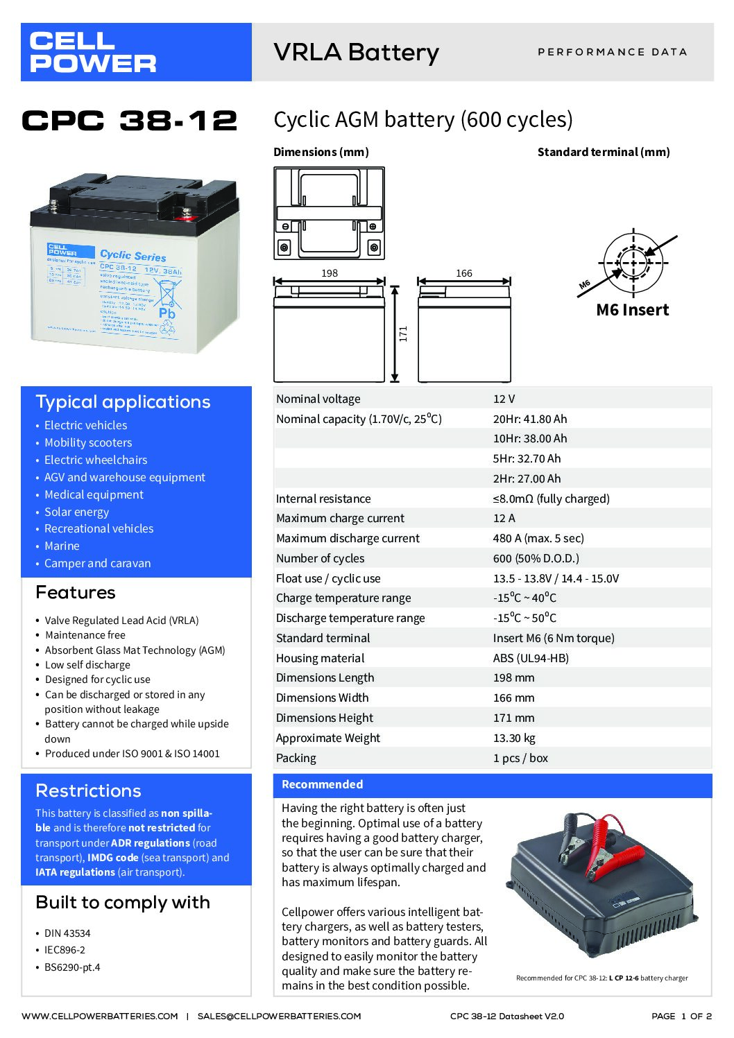 Cellpower CPC 12V - 38Ah - Afbeelding 2